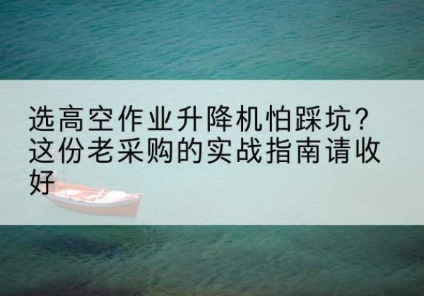 黄陵高空作业升降机厂家推荐-选高空作业升降机怕踩坑？这份老采购的实战指南请收好